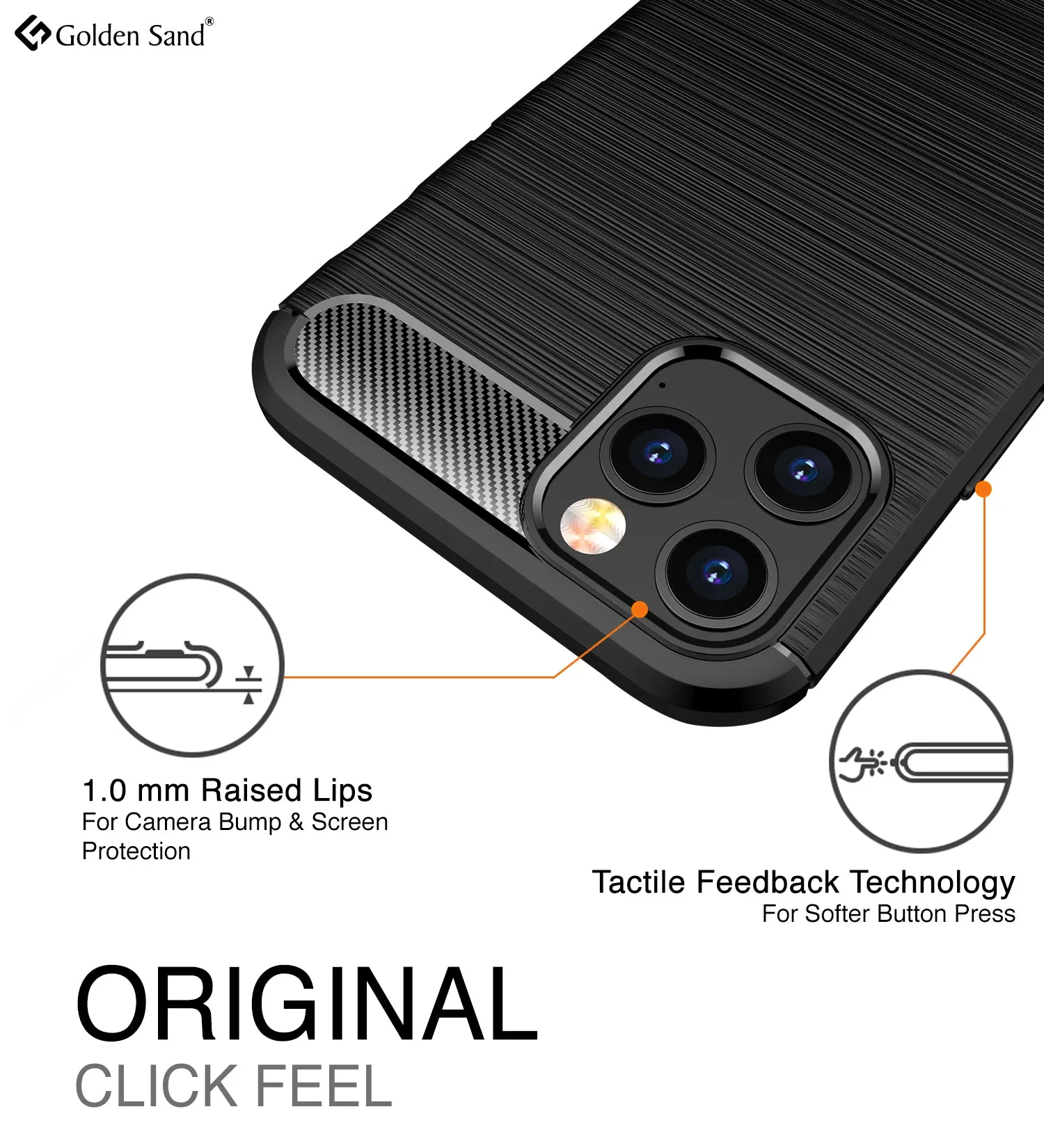 Carbon Fibre Series Shockproof Armor Back Cover for Apple iPhone 12 Pro, Black