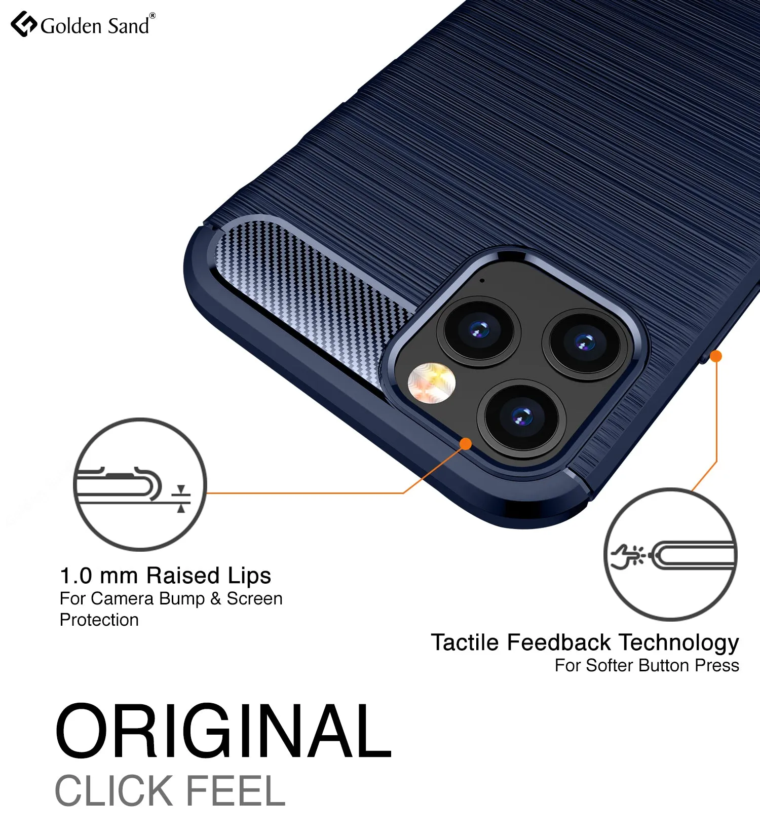 Carbon Fibre Series Shockproof Armor Back Cover for Apple iPhone 12 Pro, Blue