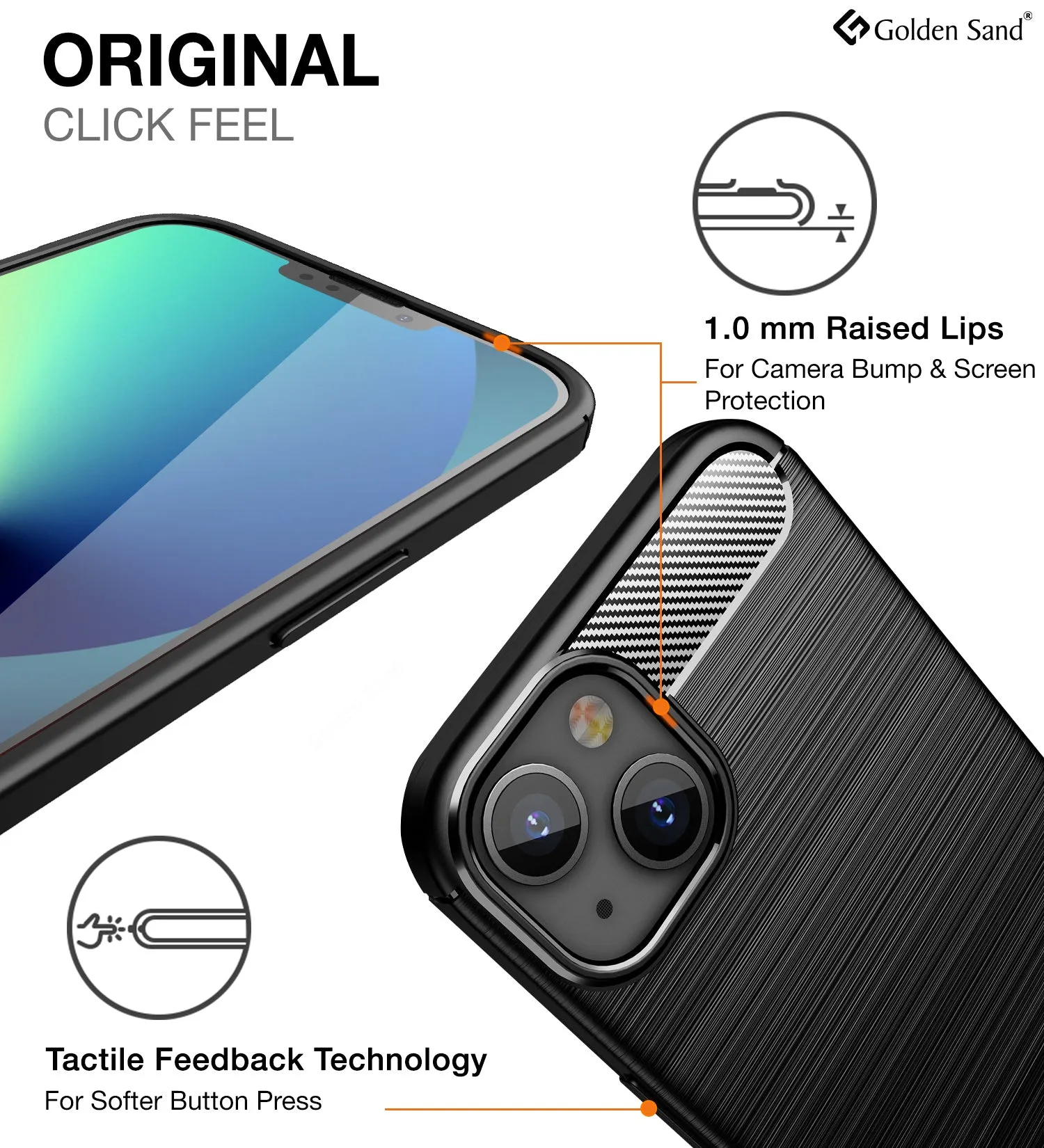 Carbon Fibre Series Shockproof Armor Back Cover for Apple iPhone 13 Mini, 5.4 inch, Black