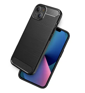 Carbon Fibre Series Shockproof Armor Back Cover for Apple iPhone 13 Mini, 5.4 inch, Black