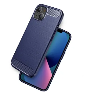 Carbon Fibre Series Shockproof Armor Back Cover for Apple iPhone 13 Mini, 5.4 inch, Blue