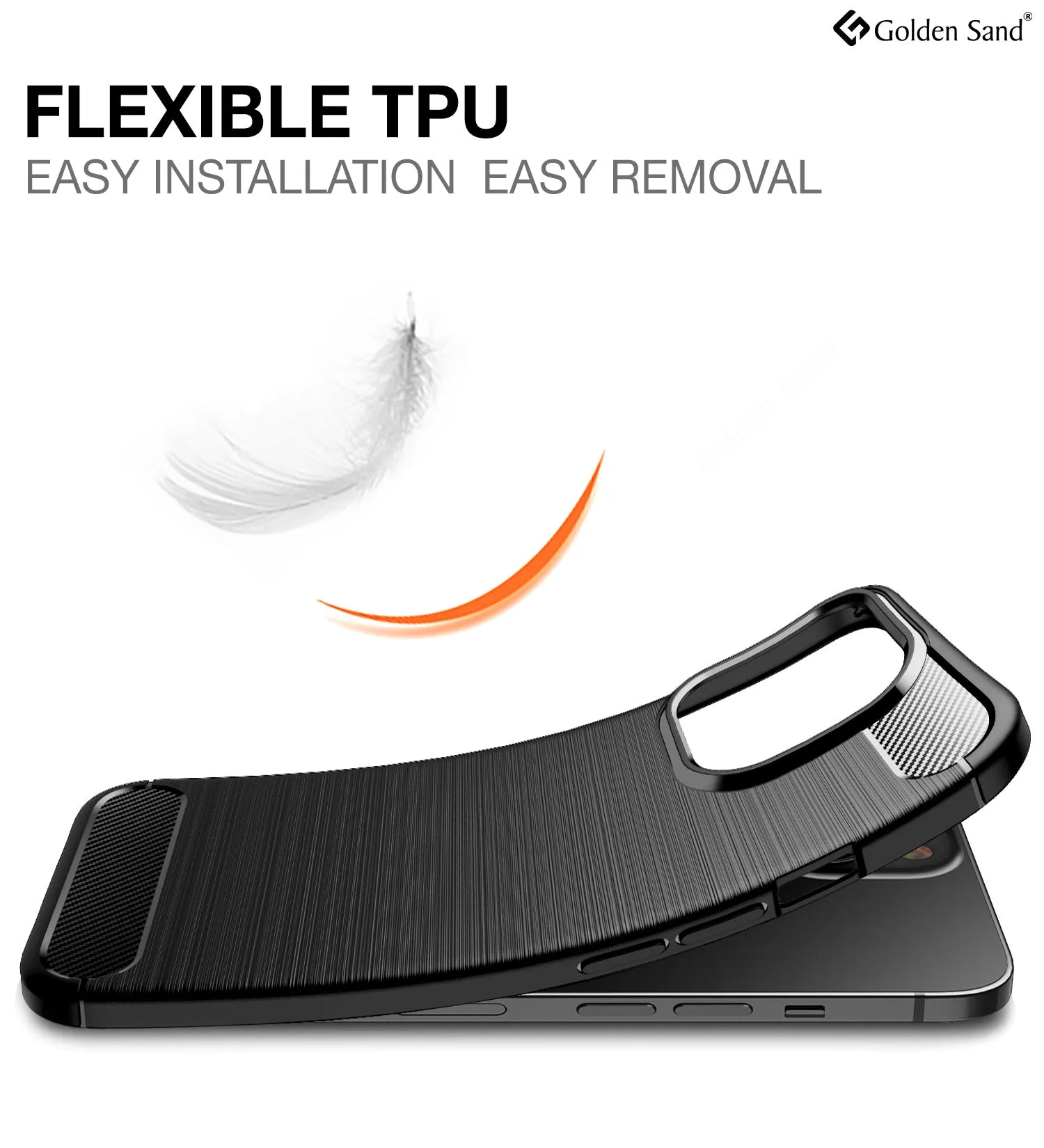 Carbon Fibre Series Shockproof Armor Back Cover for Apple iPhone 13 Pro, 6.1 inch, Black