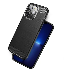 Carbon Fibre Series Shockproof Armor Back Cover for Apple iPhone 13 Pro Max, 6.7 inch, Black