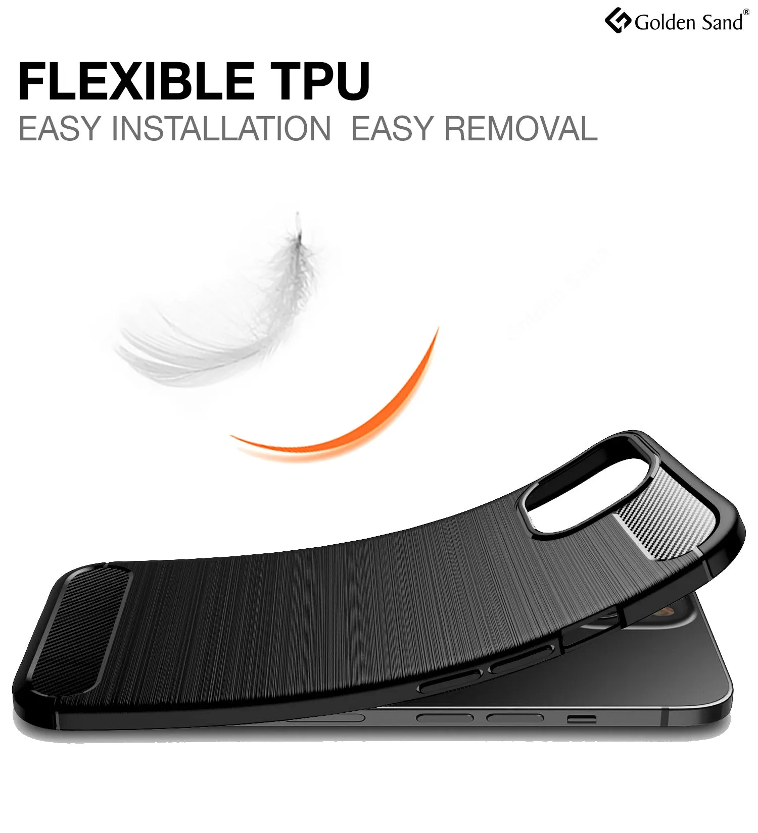 Carbon Fibre Series Shockproof Armor Back Cover for Apple iPhone 14, 6.1 inch, Black