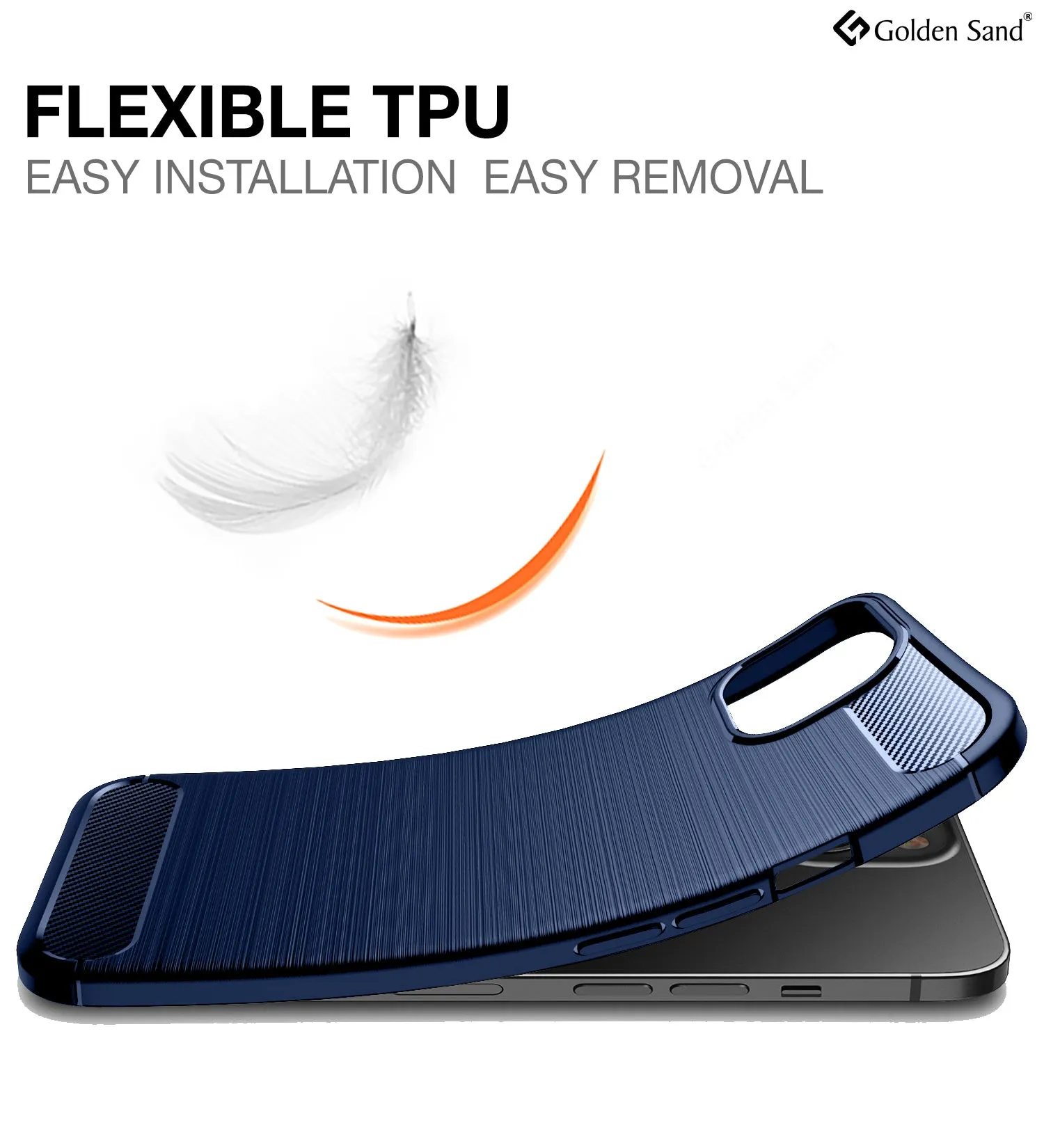 Carbon Fibre Series Shockproof Armor Back Cover for Apple iPhone 14 Plus, 6.7 inch, Blue