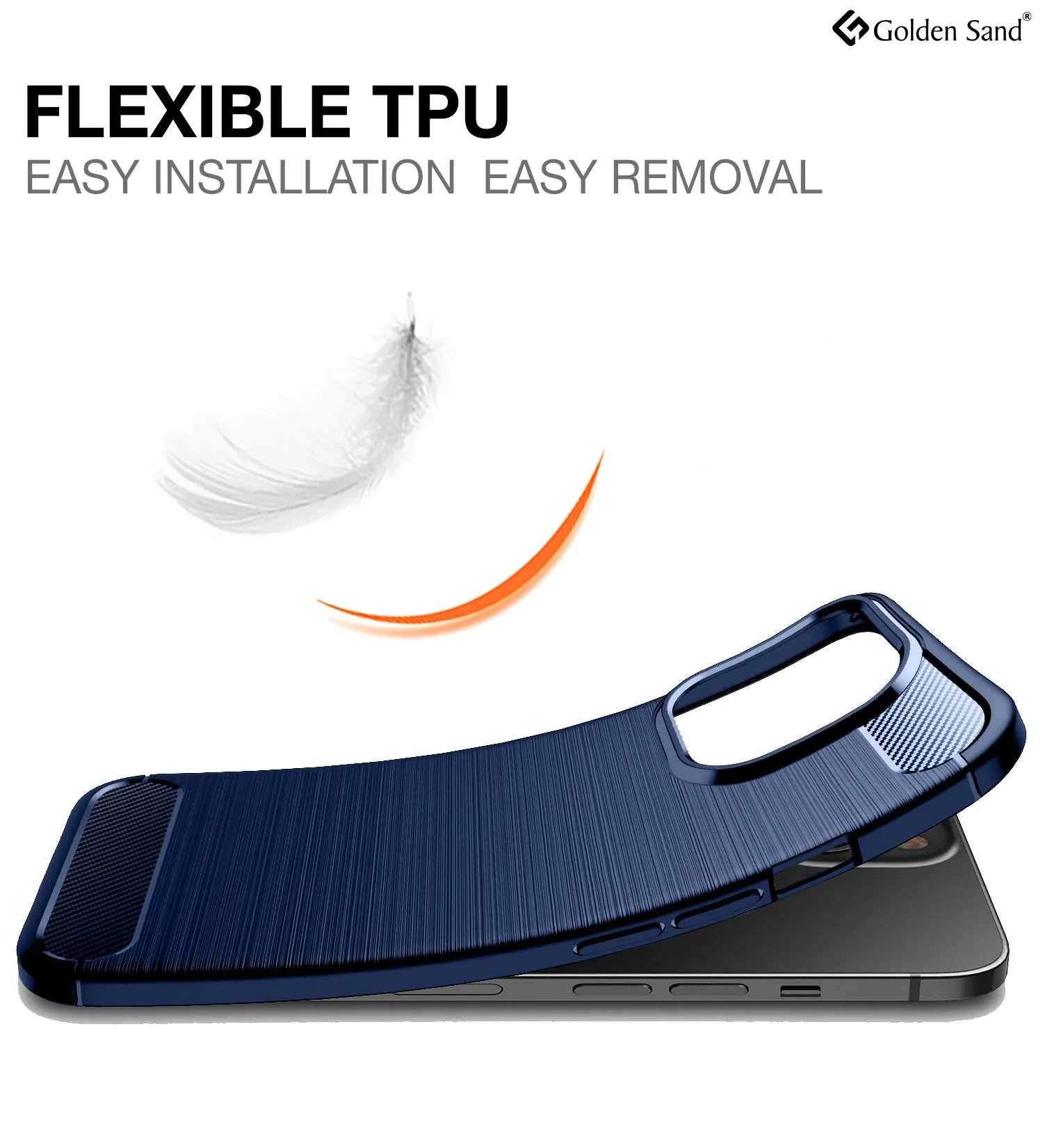 Carbon Fibre Series Shockproof Armor Back Cover for Apple iPhone 14 Pro Max, 6.7 inch, Blue