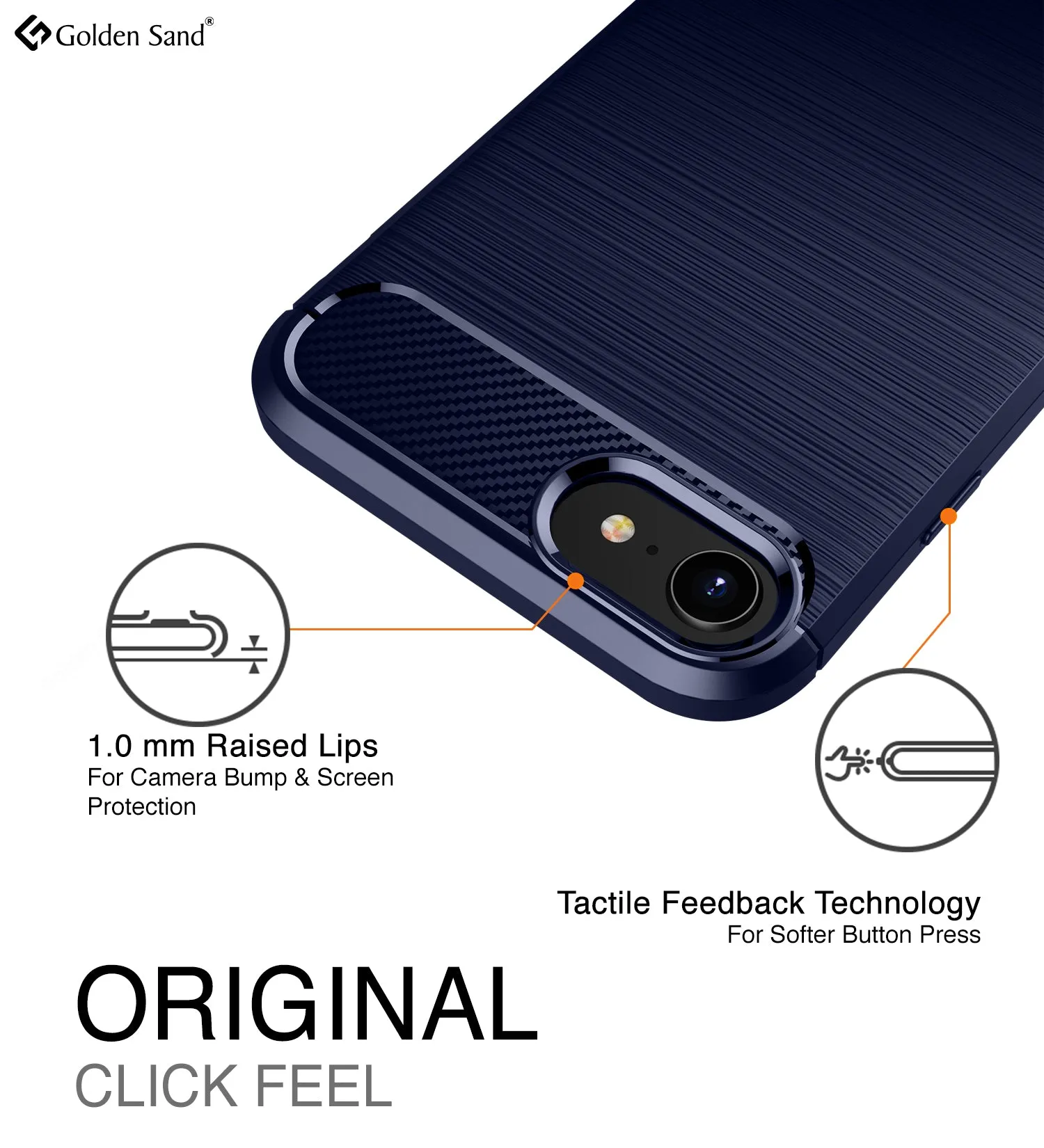 Carbon Fibre Series Shockproof Armor Back Cover for Apple iPhone SE 3, Apple iPhone SE 2020 4.7 inch, Blue
