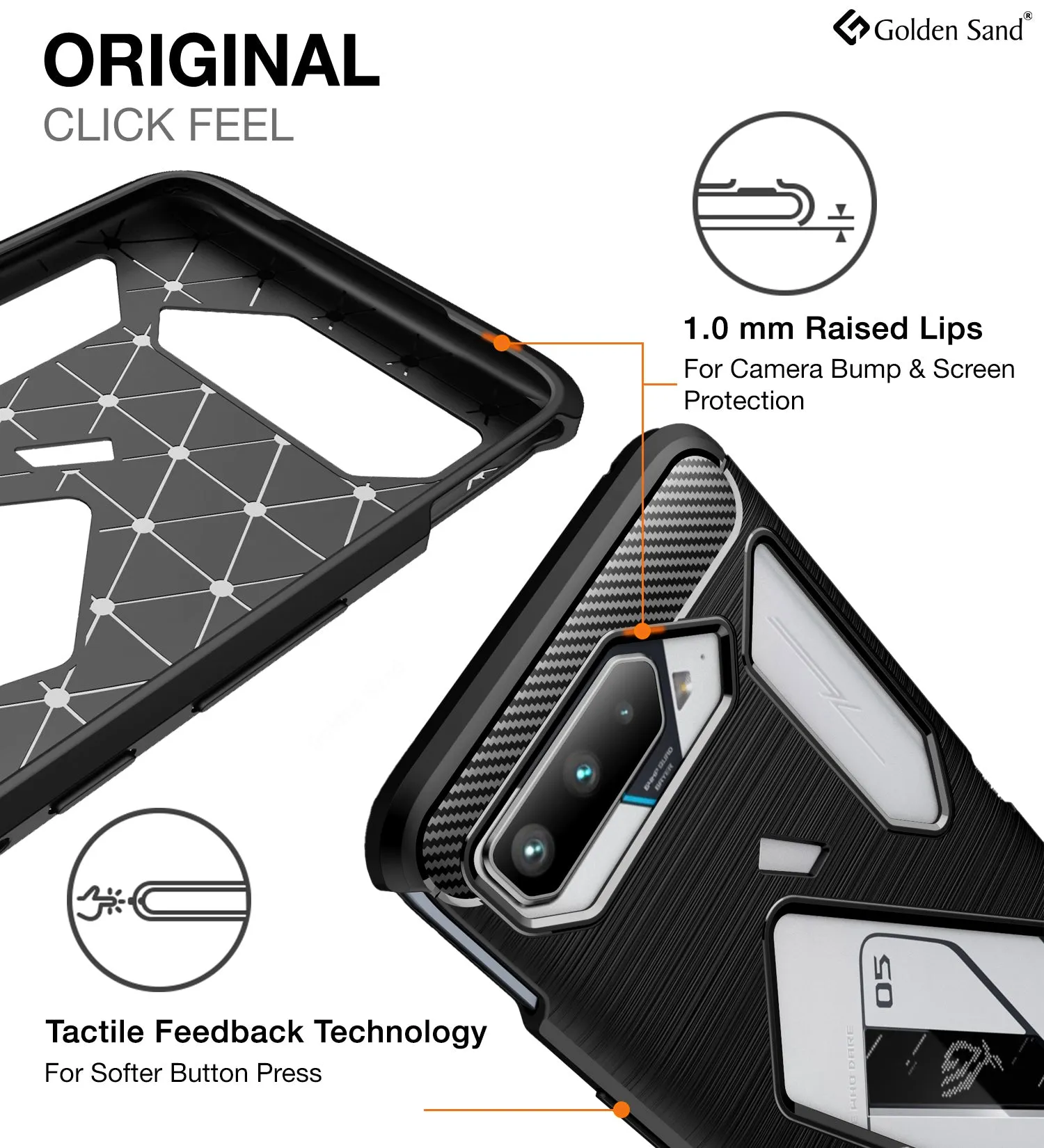 Carbon Fibre Series Shockproof Armor Back Cover for Asus ROG Phone 5, Asus ROG Phone 5s, Asus ROG Phone 5s Pro, Asus ROG Phone 5 Pro, Asus ROG Phone 5 Ultimate, 6.78 inch, Black