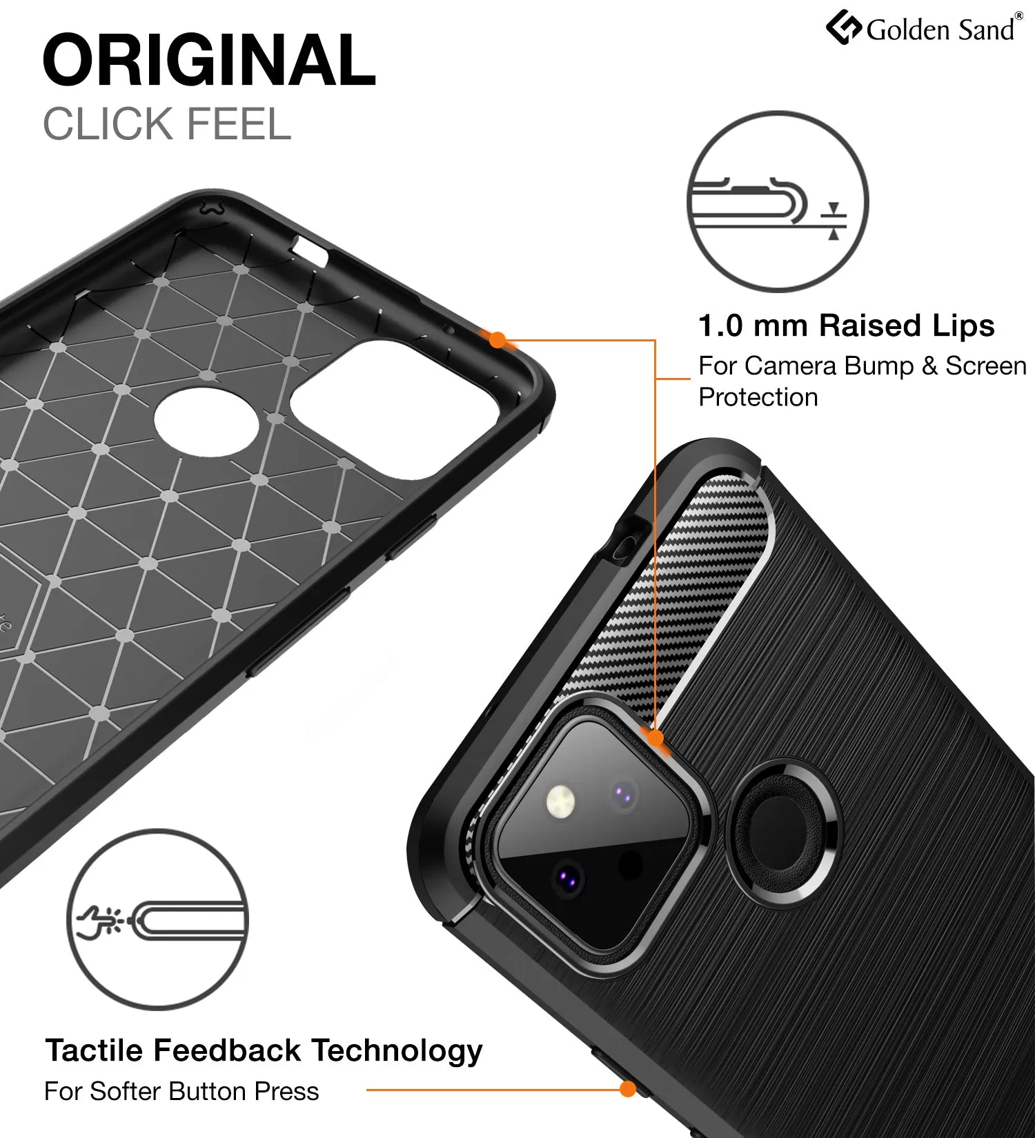 Carbon Fibre Series Shockproof Armor Back Cover for Google Pixel 5a 5G, 6.34 inch, Black