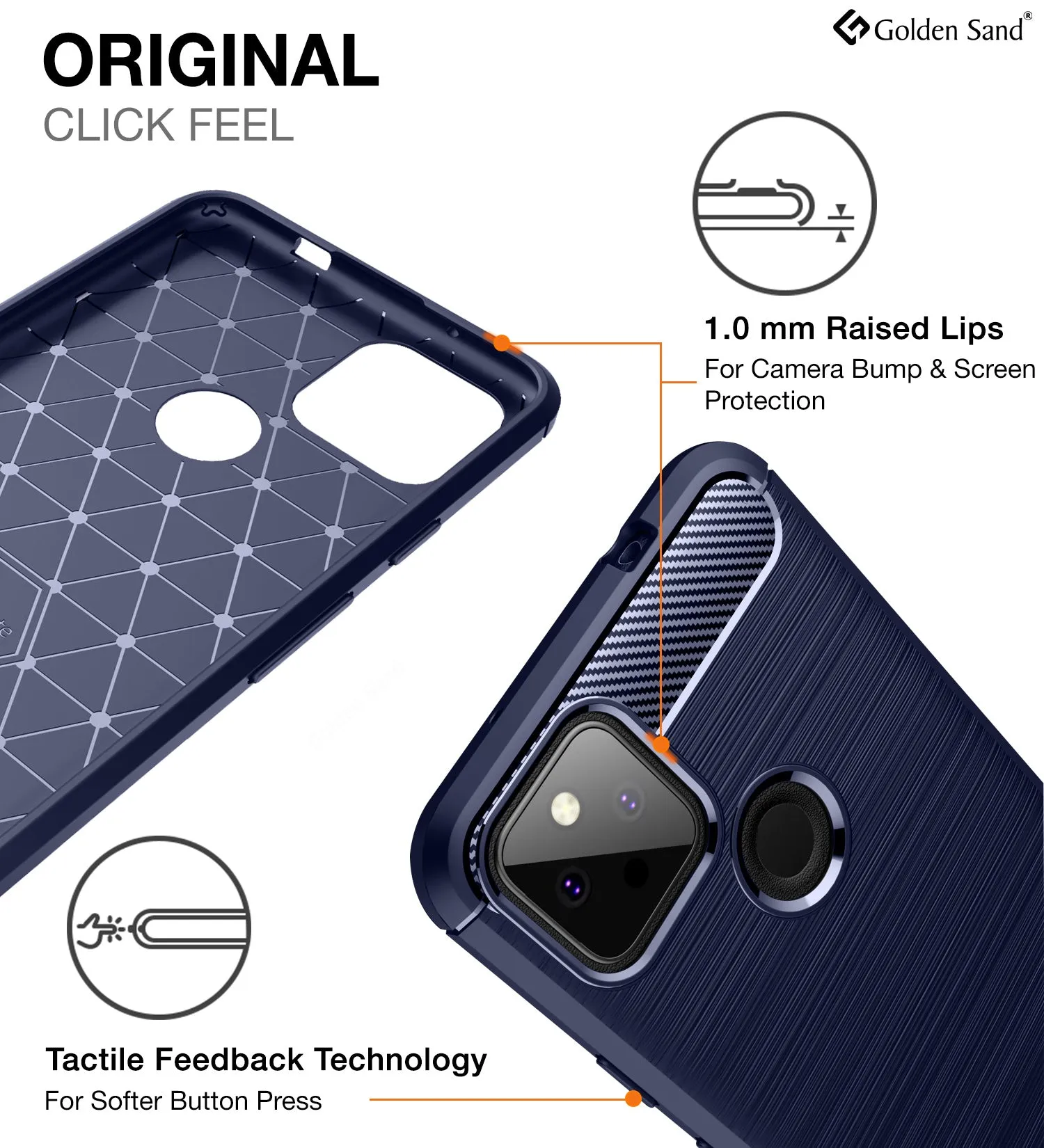 Carbon Fibre Series Shockproof Armor Back Cover for Google Pixel 5a 5G, 6.34 inch, Blue
