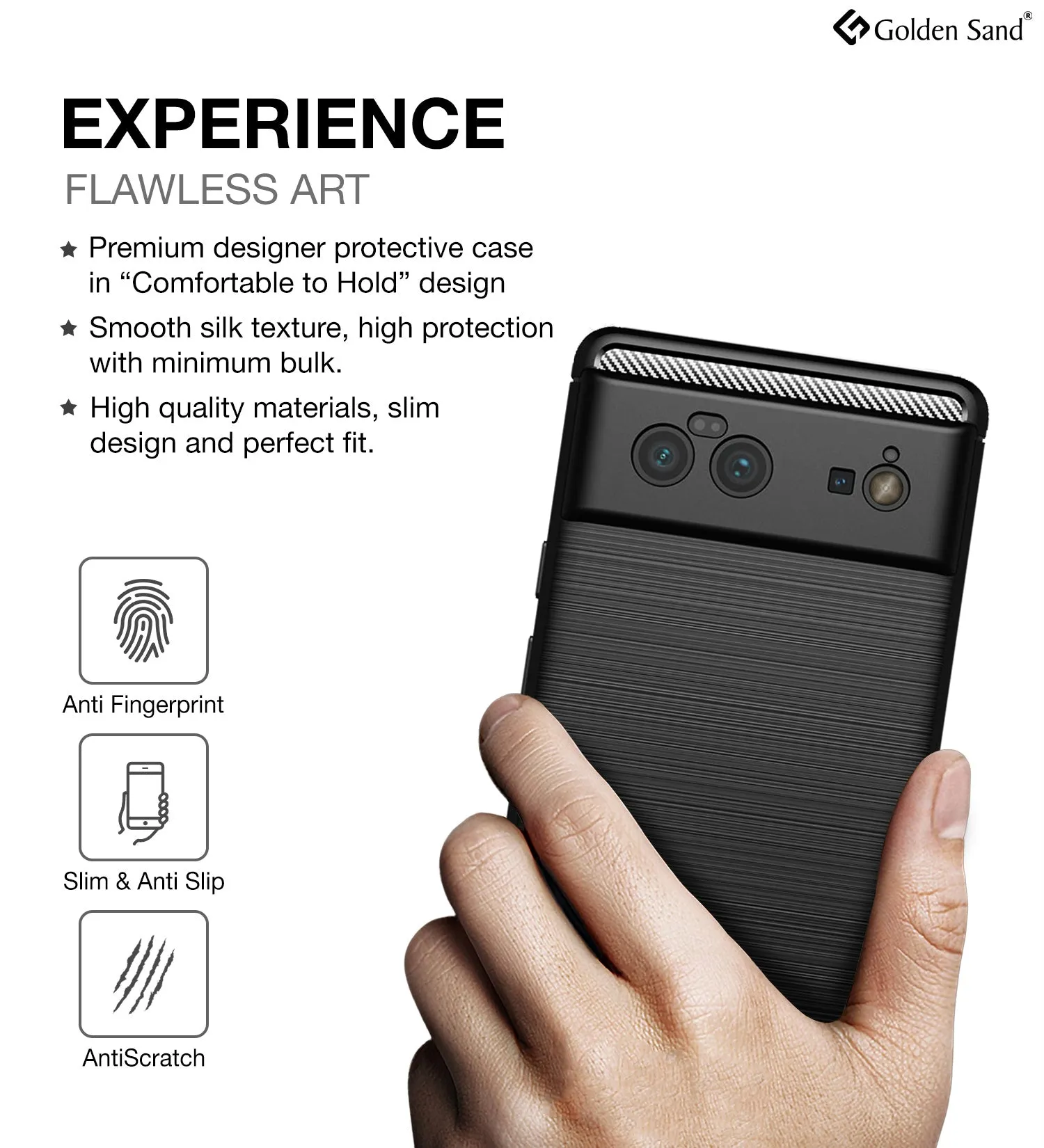 Carbon Fibre Series Shockproof Armor Back Cover for Google Pixel 6 5G, 6.4 inch, Black