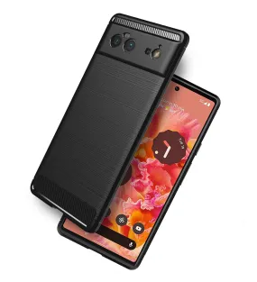 Carbon Fibre Series Shockproof Armor Back Cover for Google Pixel 6 5G, 6.4 inch, Black
