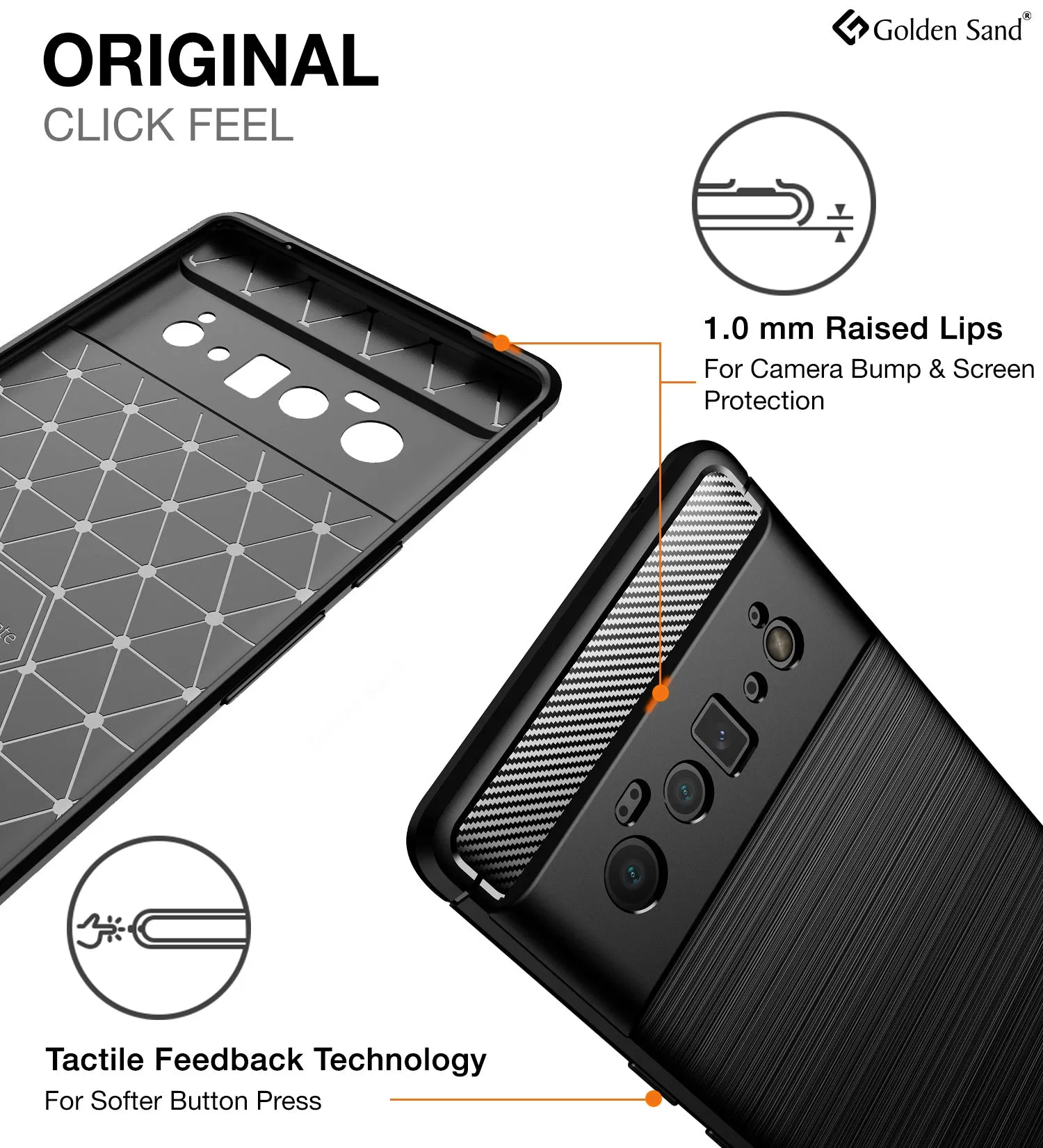 Carbon Fibre Series Shockproof Armor Back Cover for Google Pixel 6 Pro 5G, 6.71 inch, Black