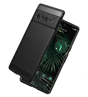 Carbon Fibre Series Shockproof Armor Back Cover for Google Pixel 6 Pro 5G, 6.71 inch, Black