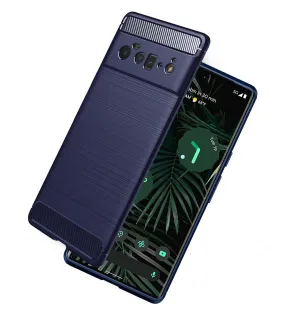 Carbon Fibre Series Shockproof Armor Back Cover for Google Pixel 6 Pro 5G, 6.71 inch, Blue