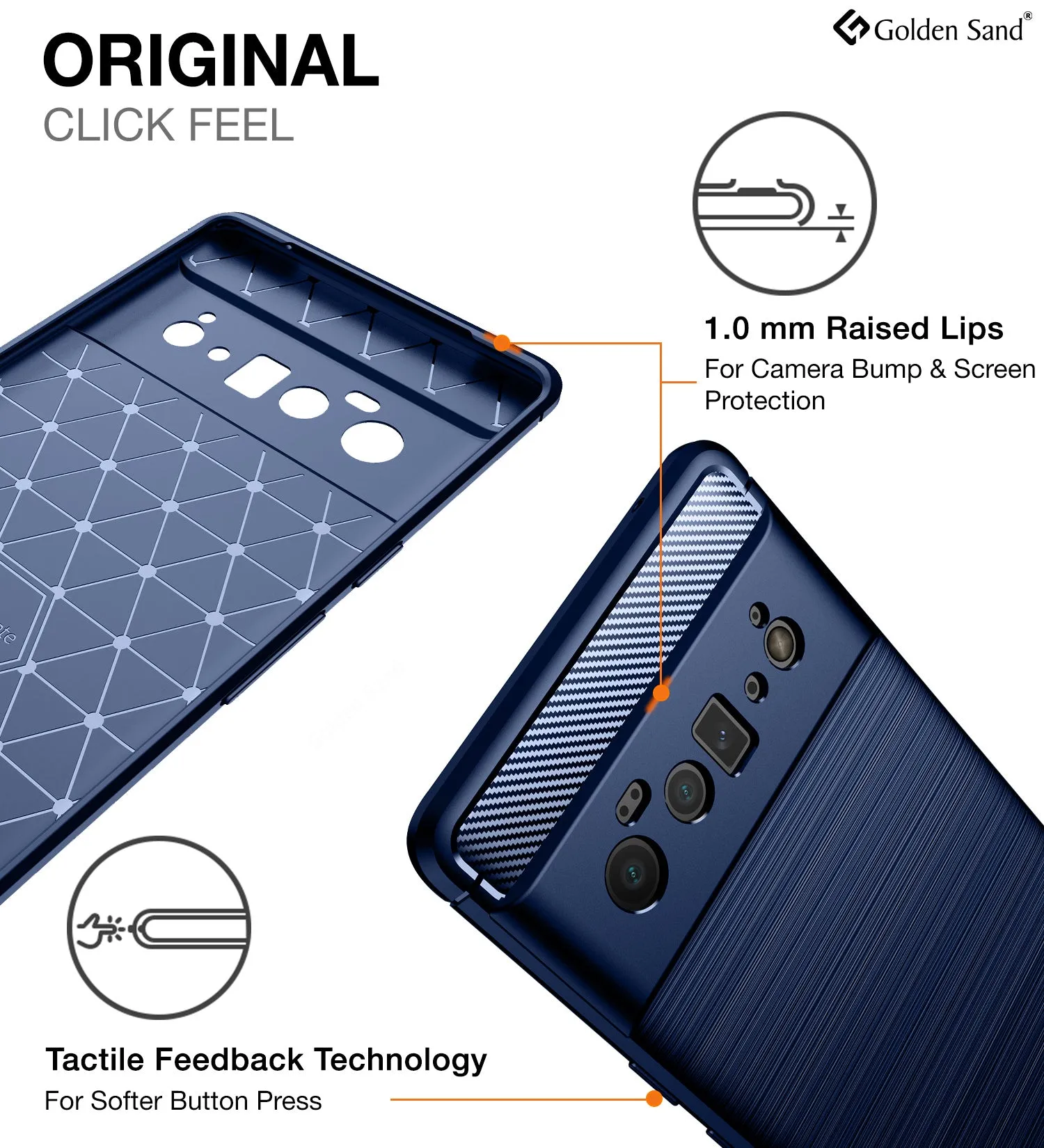 Carbon Fibre Series Shockproof Armor Back Cover for Google Pixel 6 Pro 5G, 6.71 inch, Blue