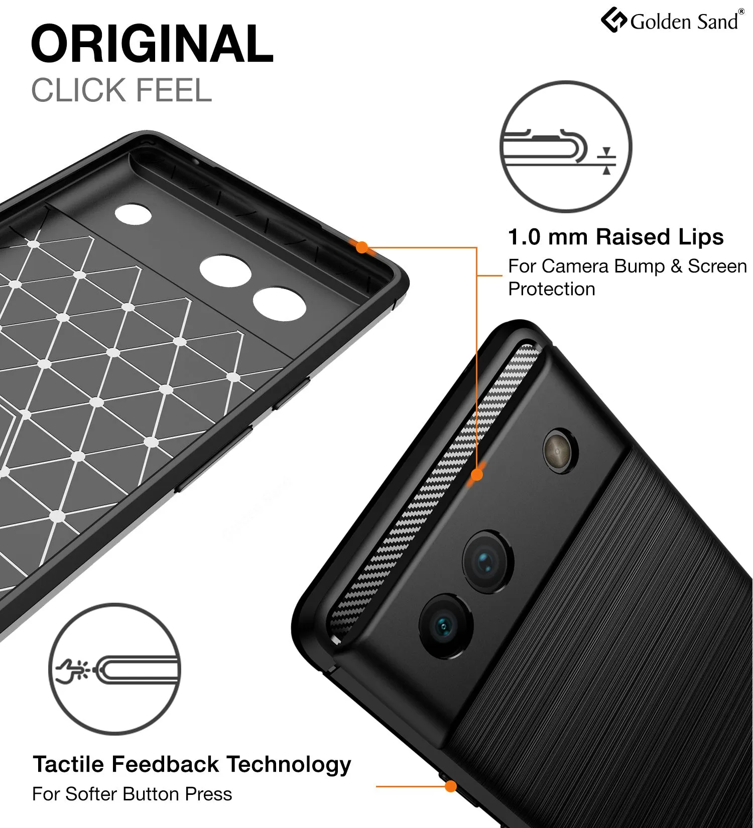 Carbon Fibre Series Shockproof Armor Back Cover for Google Pixel 6a, 6.1 inch, Black