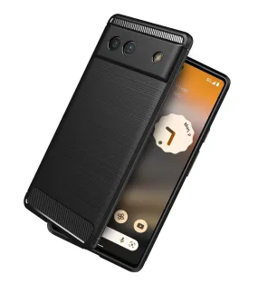 Carbon Fibre Series Shockproof Armor Back Cover for Google Pixel 6a, 6.1 inch, Black