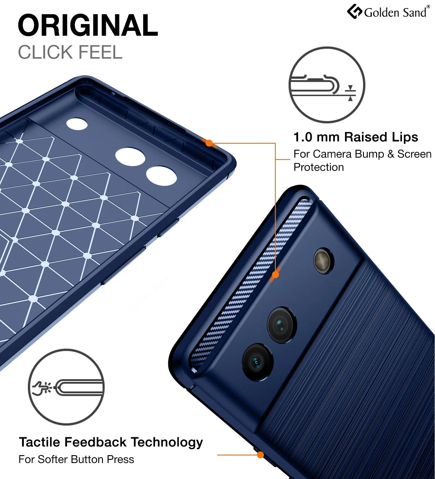 Carbon Fibre Series Shockproof Armor Back Cover for Google Pixel 6a, 6.1 inch, Blue