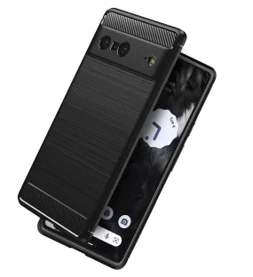 Carbon Fibre Series Shockproof Armor Back Cover for Google Pixel 7 5G, 6.3 inch, Black