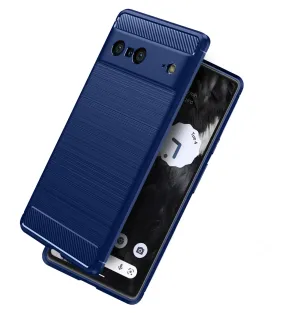 Carbon Fibre Series Shockproof Armor Back Cover for Google Pixel 7 5G, 6.3 inch, Blue
