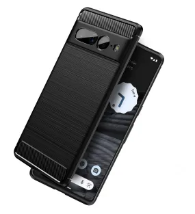 Carbon Fibre Series Shockproof Armor Back Cover for Google Pixel 7 Pro 5G, 6.7 inch, Black