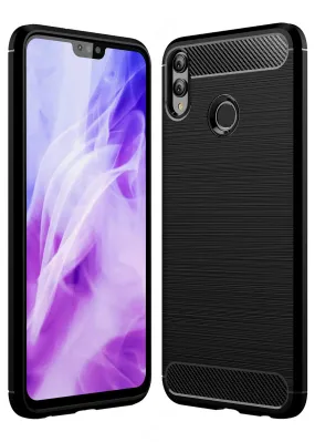Carbon Fibre Series Shockproof Armor Back Cover for Honor 8x 6.5 inch, Black