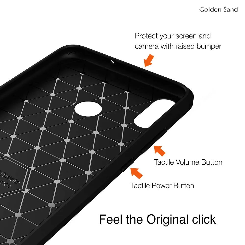 Carbon Fibre Series Shockproof Armor Back Cover for Honor 8x 6.5 inch, Black