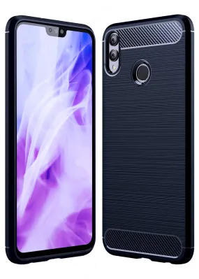 Carbon Fibre Series Shockproof Armor Back Cover for Honor 8x, 6.5 inch, Blue
