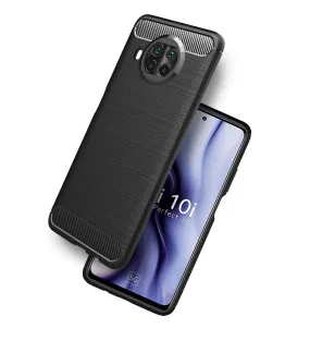 Carbon Fibre Series Shockproof Armor Back Cover for Mi 10i 5G, 6.67 inch, Black