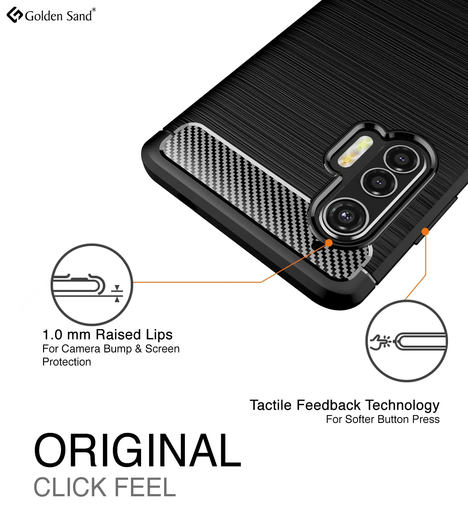 Carbon Fibre Series Shockproof Armor Back Cover for Moto Edge Plus 6.7 inch, Black