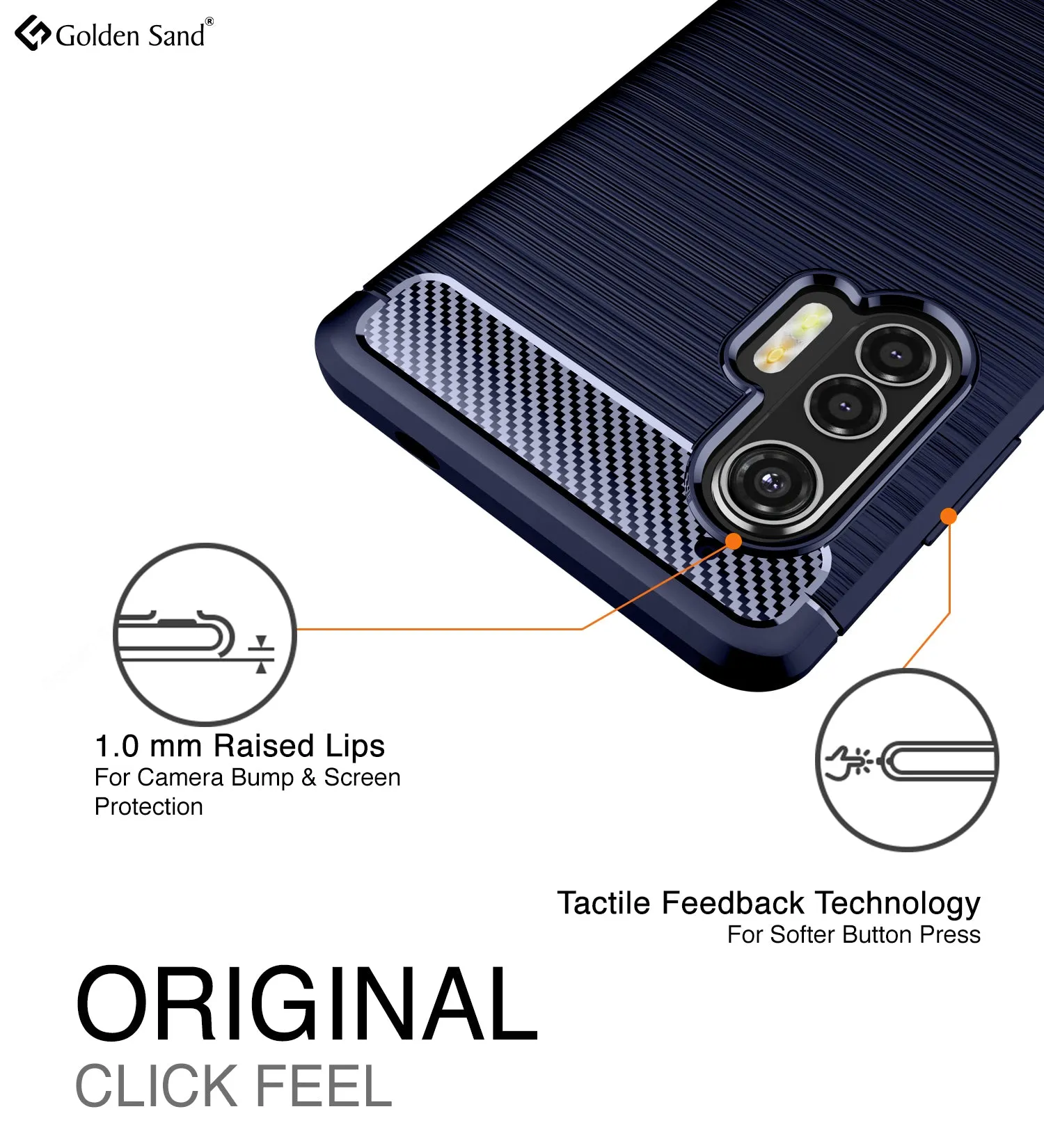 Carbon Fibre Series Shockproof Armor Back Cover for Moto Edge Plus 6.7 inch, Blue