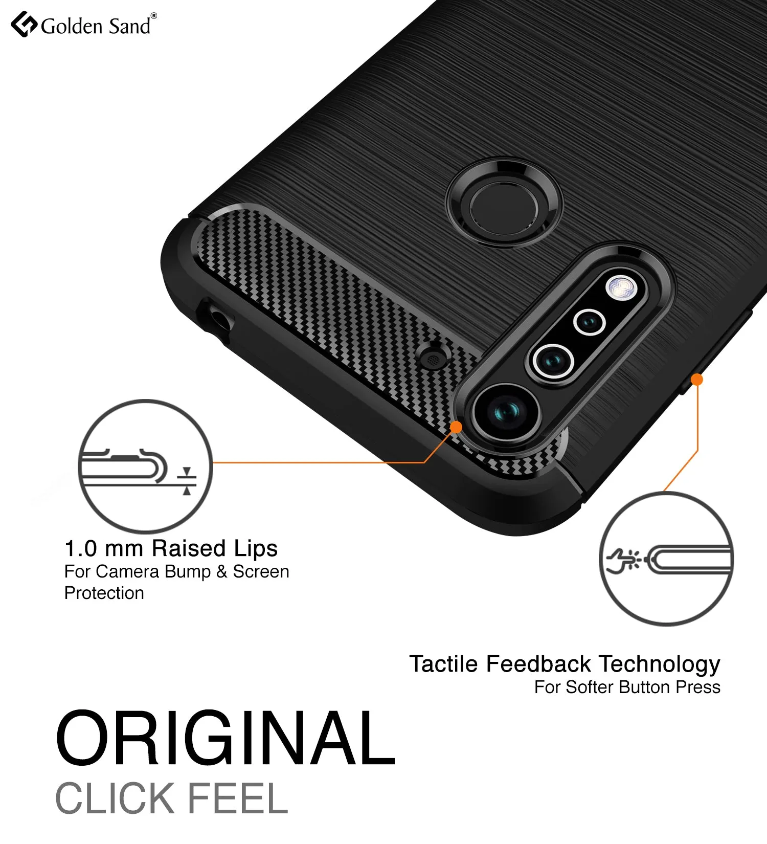 Carbon Fibre Series Shockproof Armor Back Cover for Moto G8 Power Lite 6.5 inch, Black