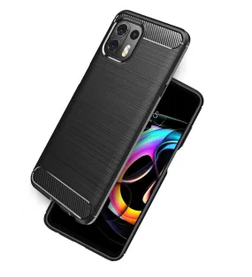 Carbon Fibre Series Shockproof Armor Back Cover for Motorola Edge 20 Fusion, 6.67 inch, Black