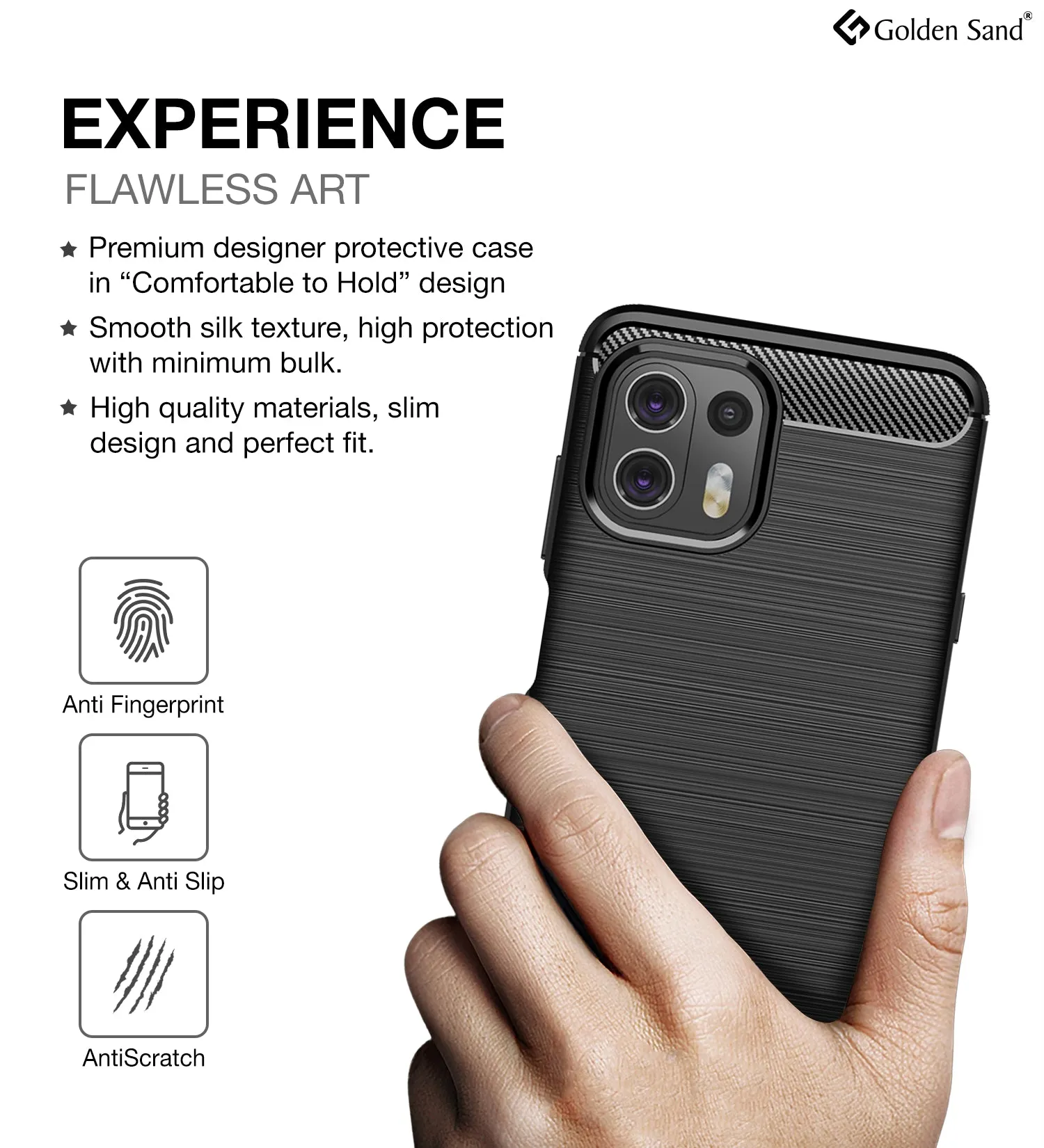 Carbon Fibre Series Shockproof Armor Back Cover for Motorola Edge 20 Fusion, 6.67 inch, Black