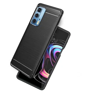 Carbon Fibre Series Shockproof Armor Back Cover for Motorola Edge 20 Pro, 6.7 inch, Black