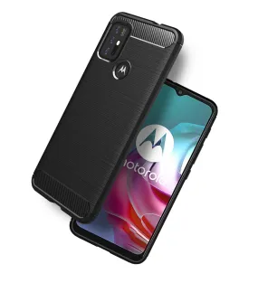 Carbon Fibre Series Shockproof Armor Back Cover for Motorola Moto G10 Power, Motorola Moto G30, 6.5 inch, Black