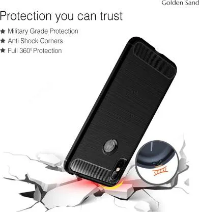 Carbon Fibre Series Shockproof Armor Back Cover for Motorola Moto One Power, Black
