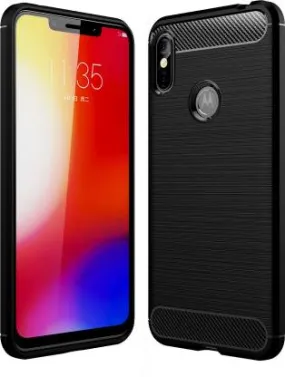 Carbon Fibre Series Shockproof Armor Back Cover for Motorola Moto One Power, Black