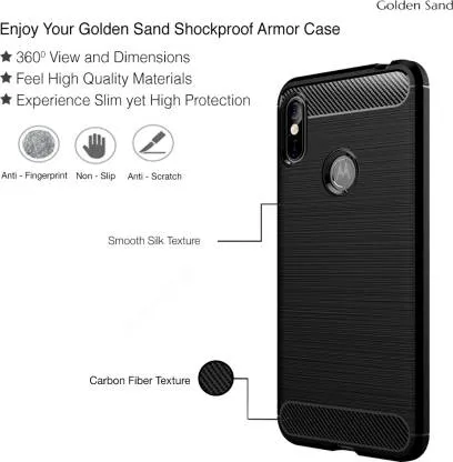 Carbon Fibre Series Shockproof Armor Back Cover for Motorola Moto One Power, Black