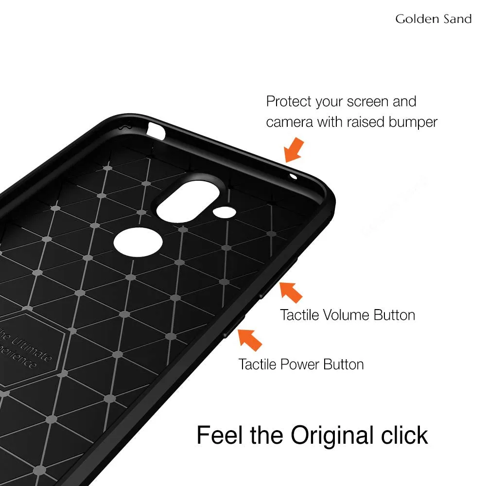 Carbon Fibre Series Shockproof Armor Back Cover for Nokia 8.1, Black