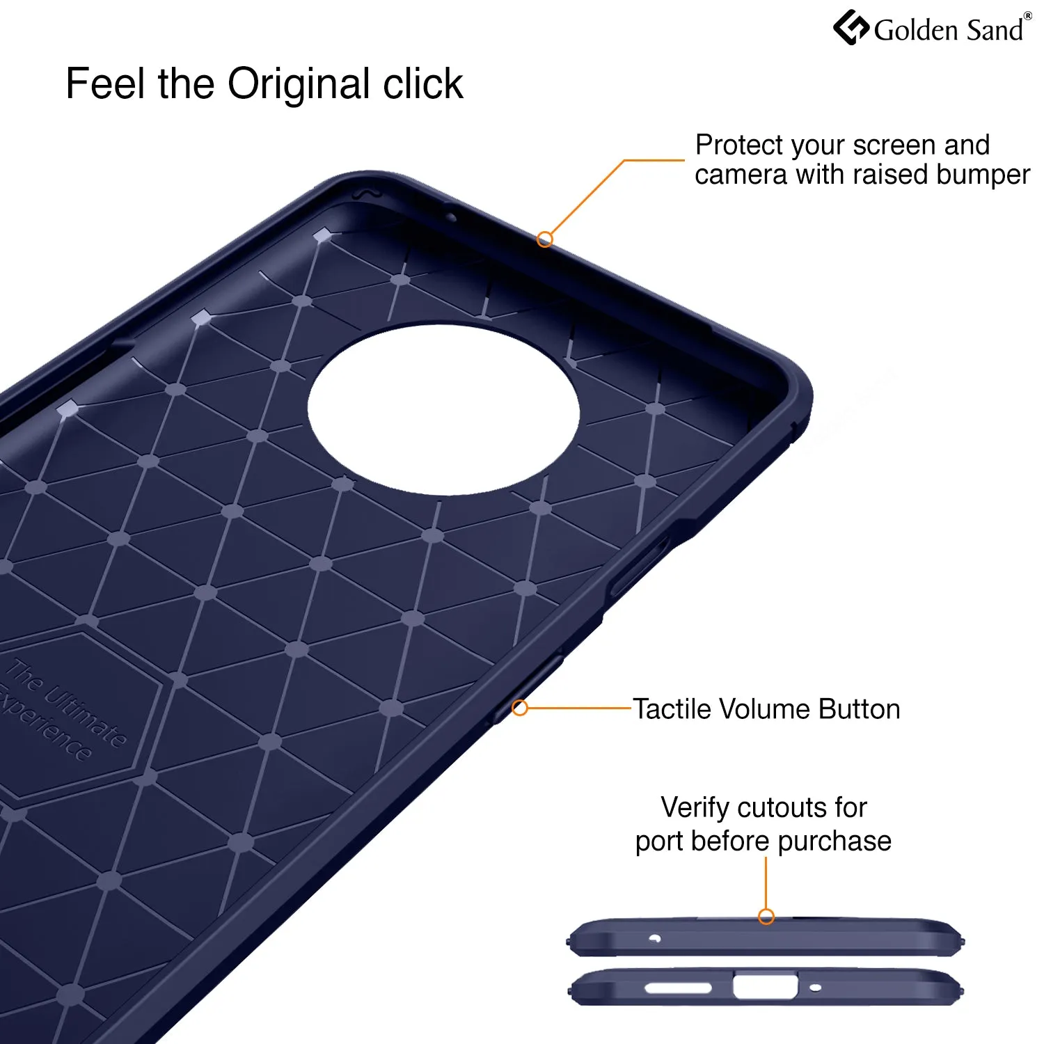 Carbon Fibre Series Shockproof Armor Back Cover for One Plus 7T 6.5 inch, Blue
