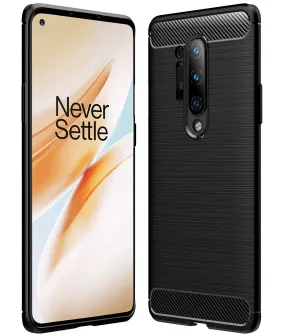 Carbon Fibre Series Shockproof Armor Back Cover for One Plus 8 Pro 6.78 inch, Black