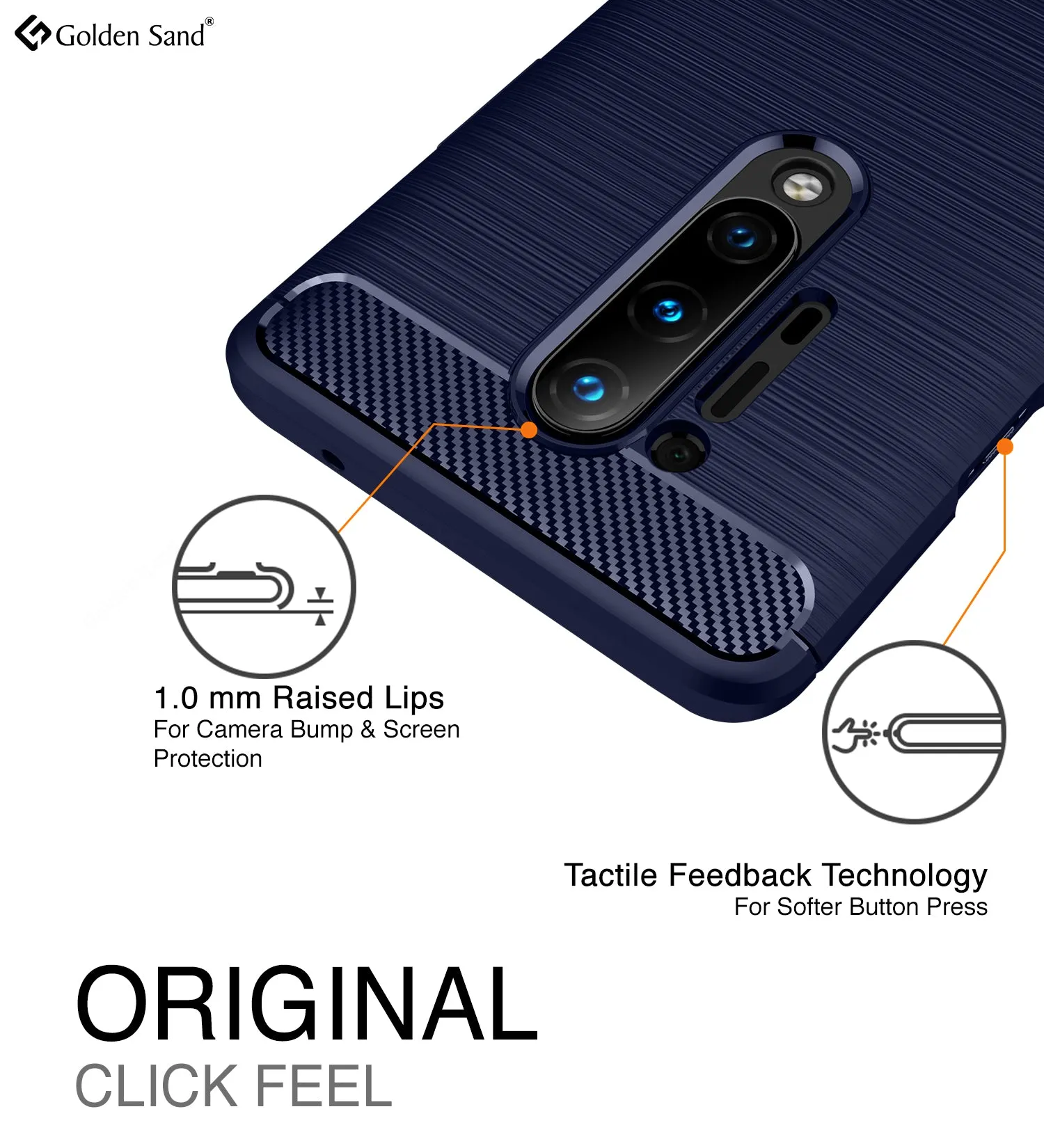 Carbon Fibre Series Shockproof Armor Back Cover for One Plus 8 Pro 6.78 inch, Blue