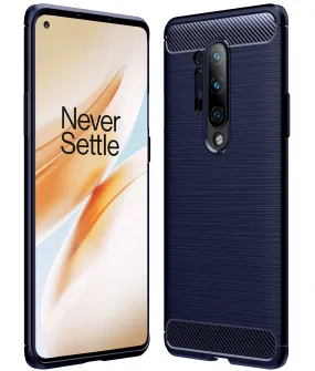 Carbon Fibre Series Shockproof Armor Back Cover for One Plus 8 Pro 6.78 inch, Blue