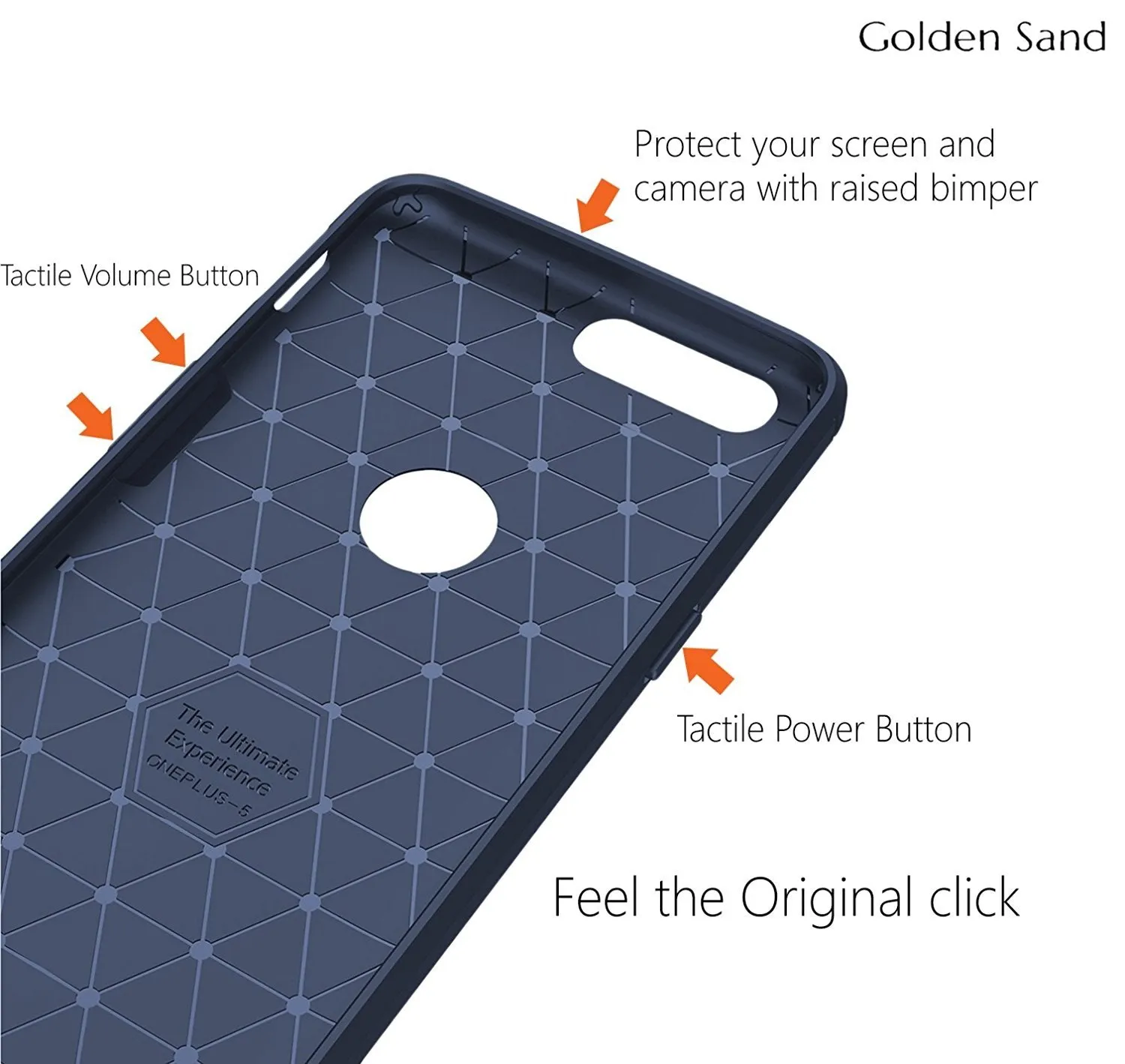 Carbon Fibre Series Shockproof Armor Back Cover for OnePlus 5, 5.5 inch, Blue