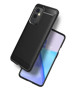 Carbon Fibre Series Shockproof Armor Back Cover for OnePlus 9, 6.55 inch, Black