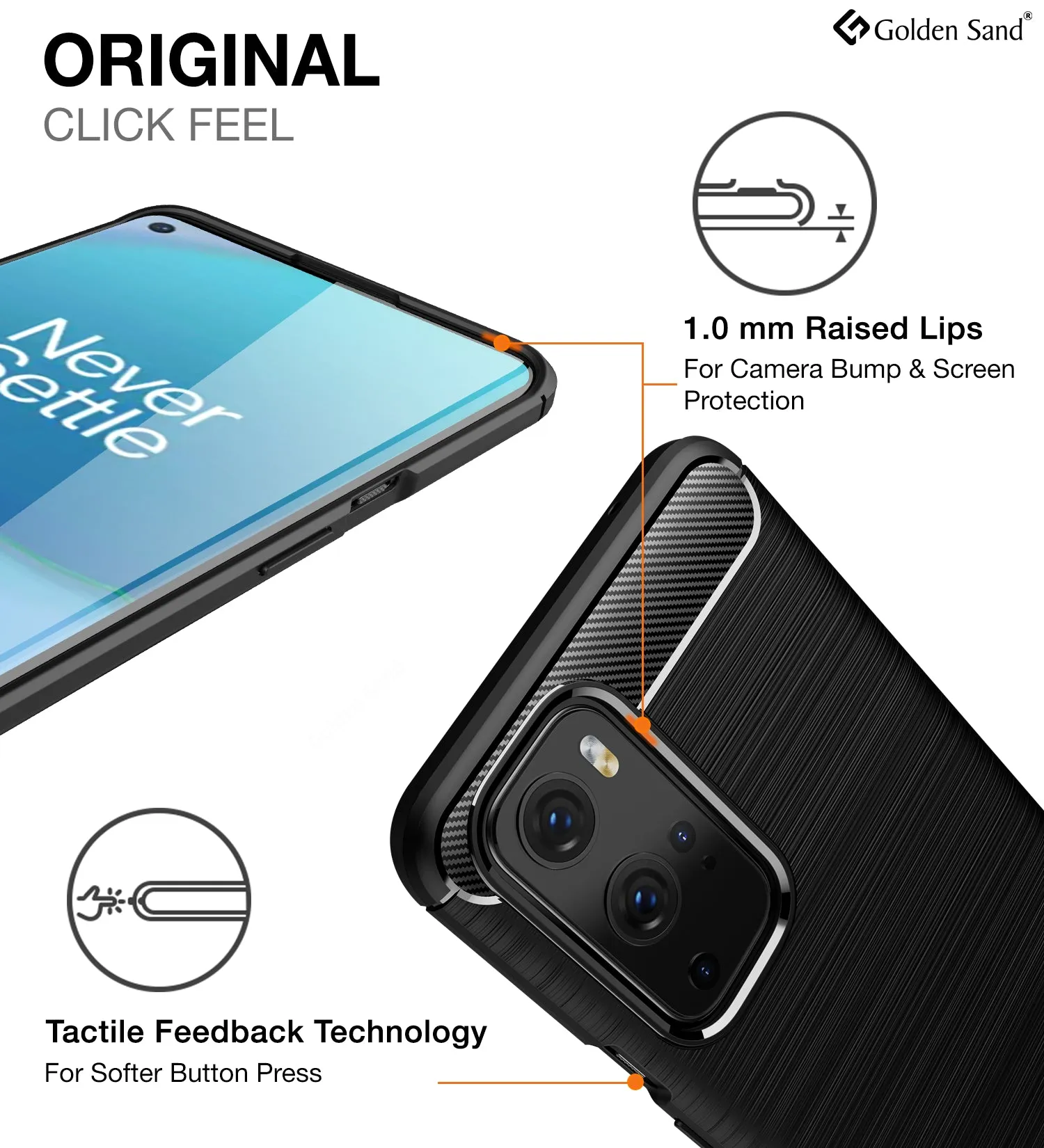 Carbon Fibre Series Shockproof Armor Back Cover for OnePlus 9 Pro, 6.7 inch, Black