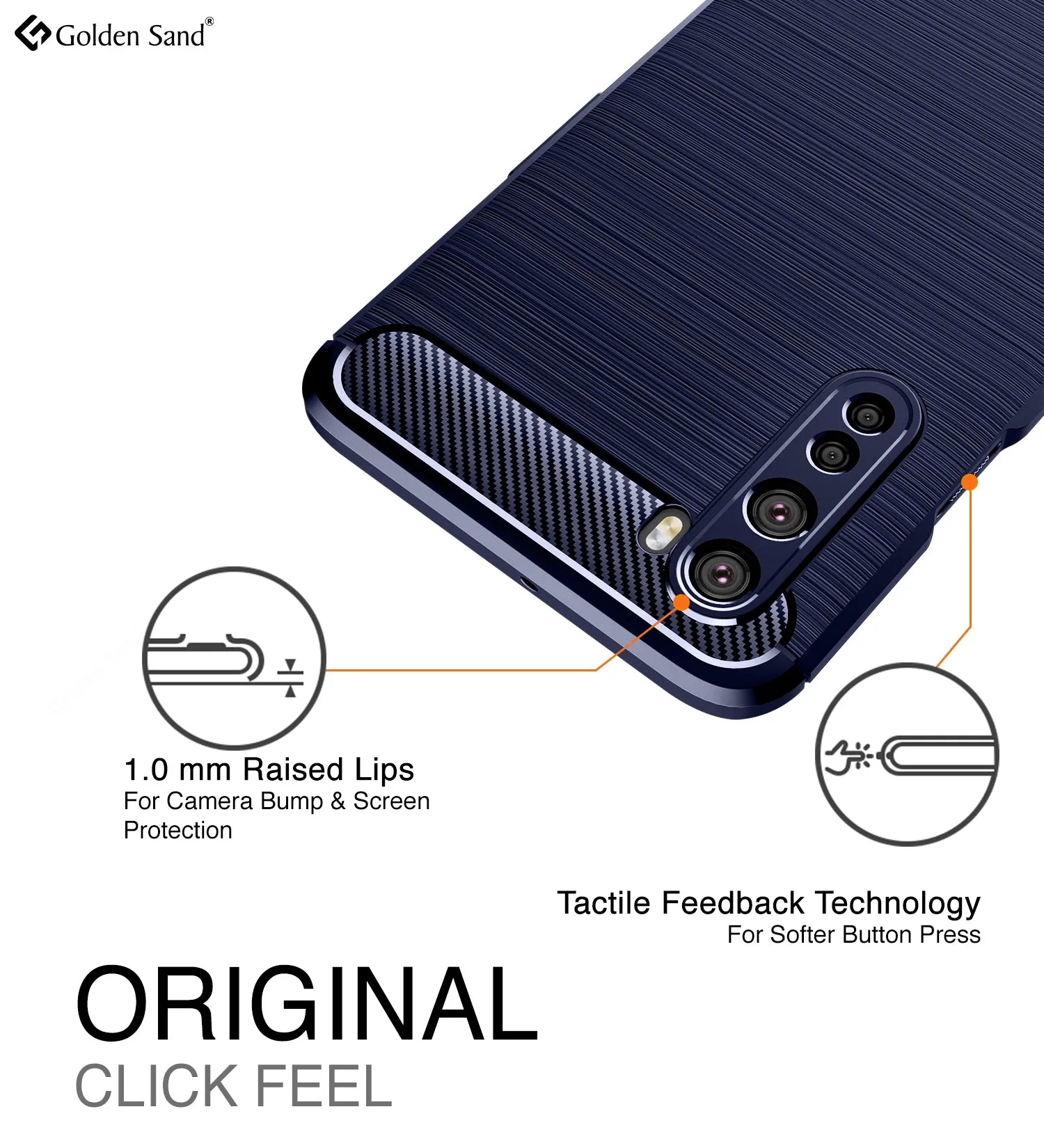 Carbon Fibre Series Shockproof Armor Back Cover for OnePlus Nord, Blue