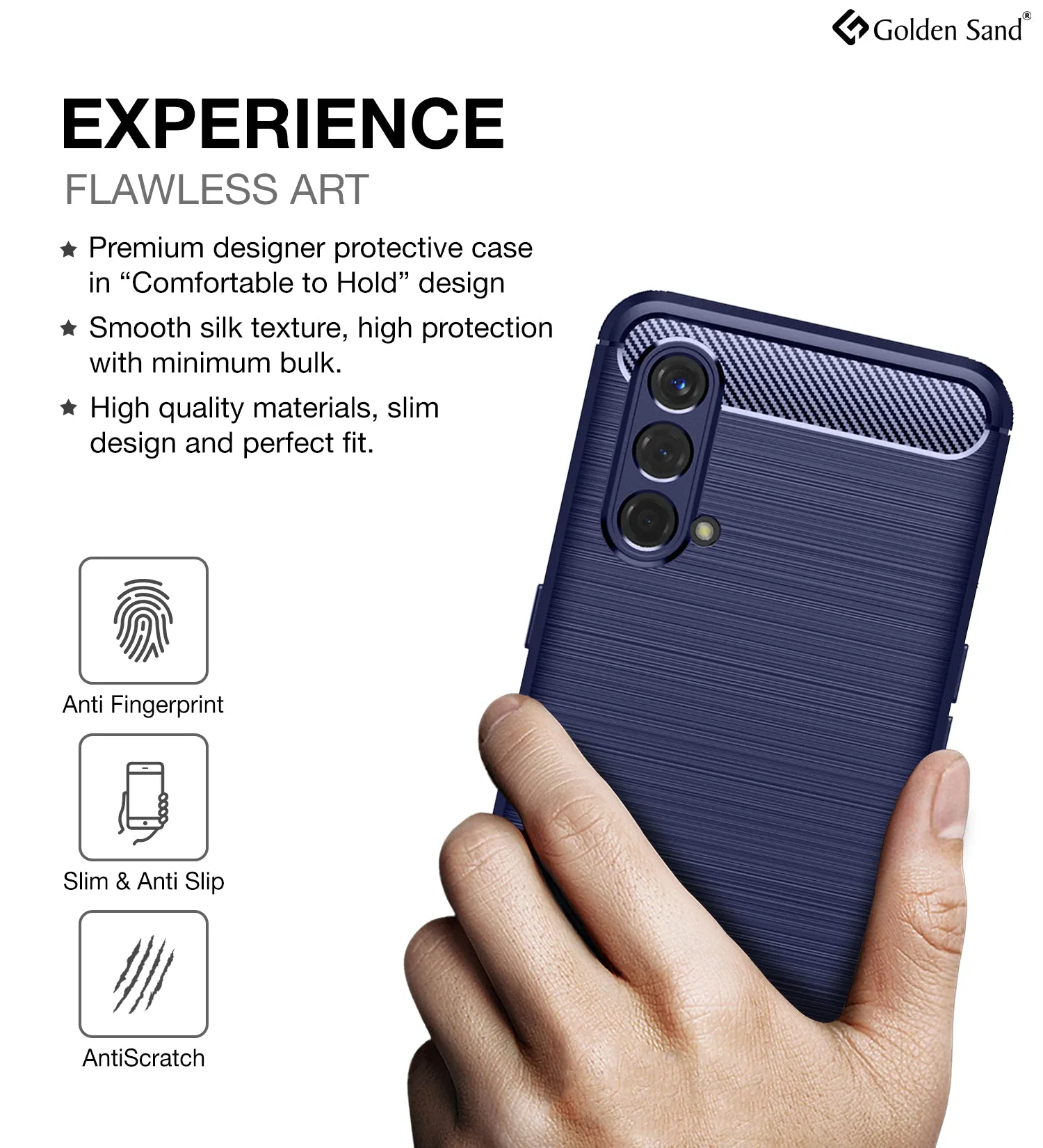 Carbon Fibre Series Shockproof Armor Back Cover for OnePlus Nord CE 5G, 6.43 inch, Blue